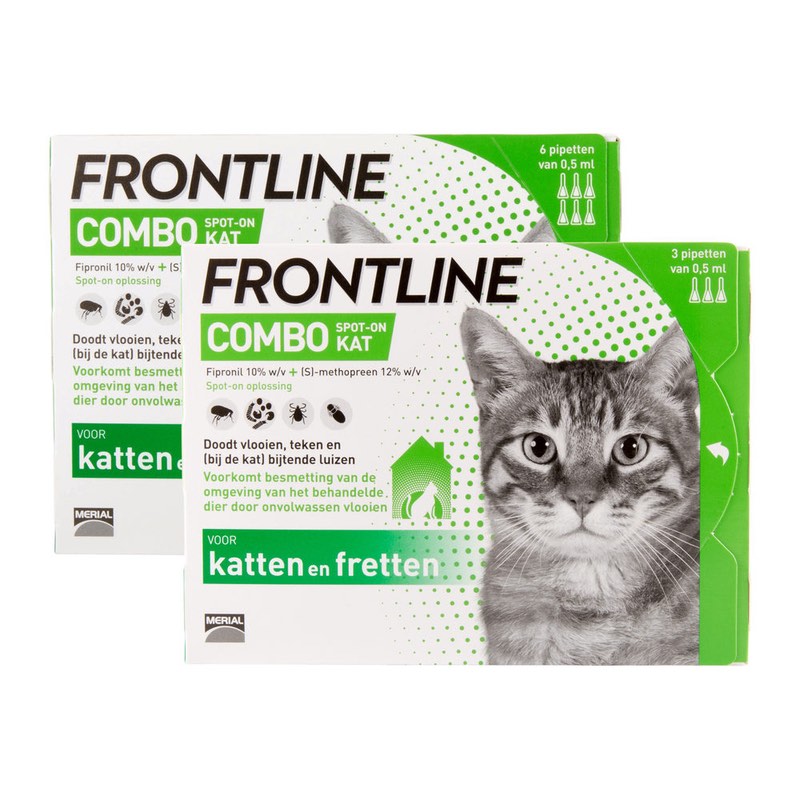 De databank Echt niet met de klok mee Nieuwe Frontline Combo™ Kat - Pipet tegen vlooien of teken bij katten -  Merial / Direct-Dierenarts