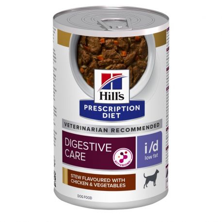 Prescription Diet I/D Canine Low Fat (blikvoer met kip- en groentesmaak)